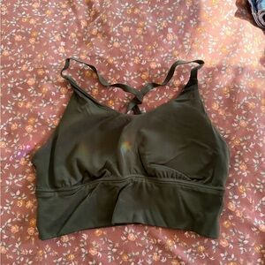 Aerie Deep Green Bralette with Strappy Design